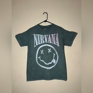 Nirvana Smiley Face Graphic T-Shirt Men's Medium Cotton Short Sleeve - New
